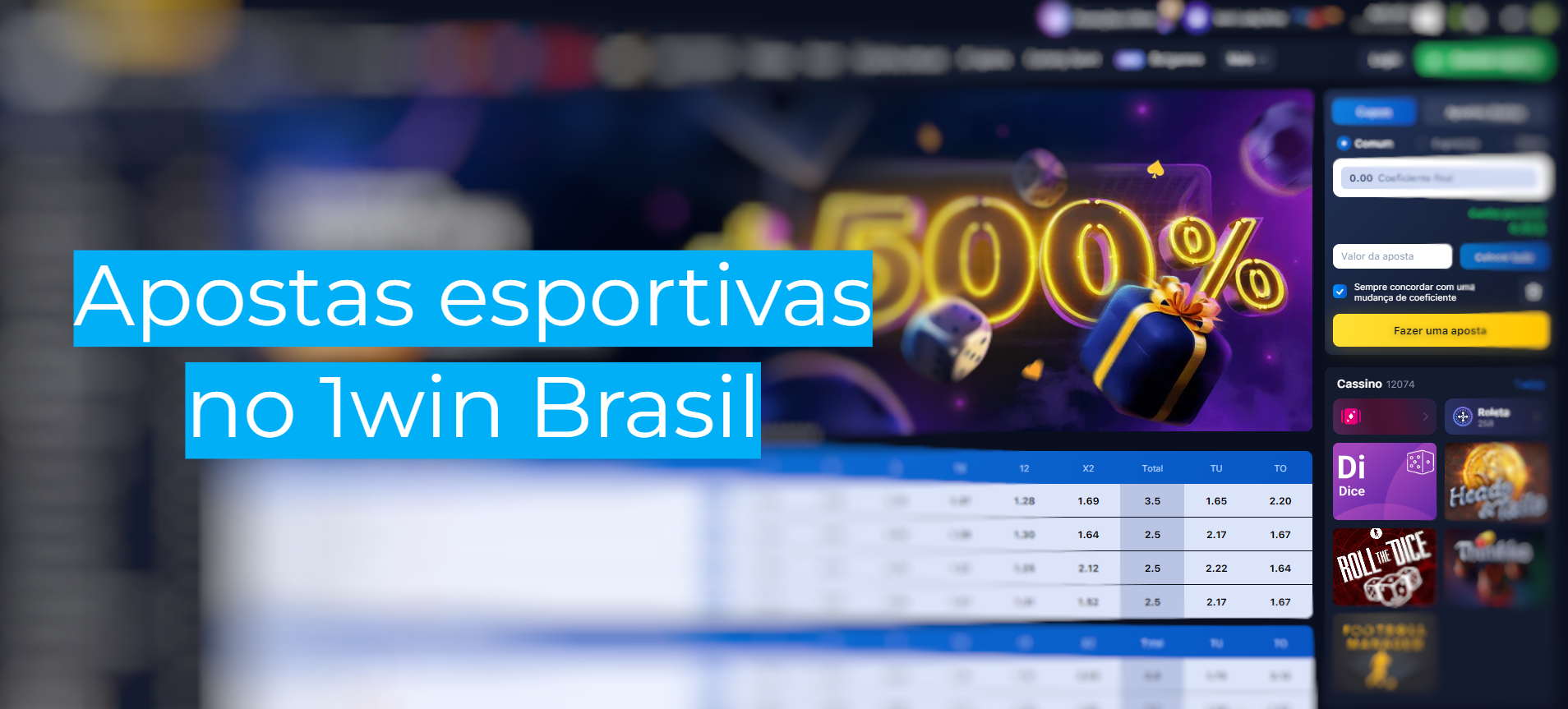 Apostas esportivas 1win