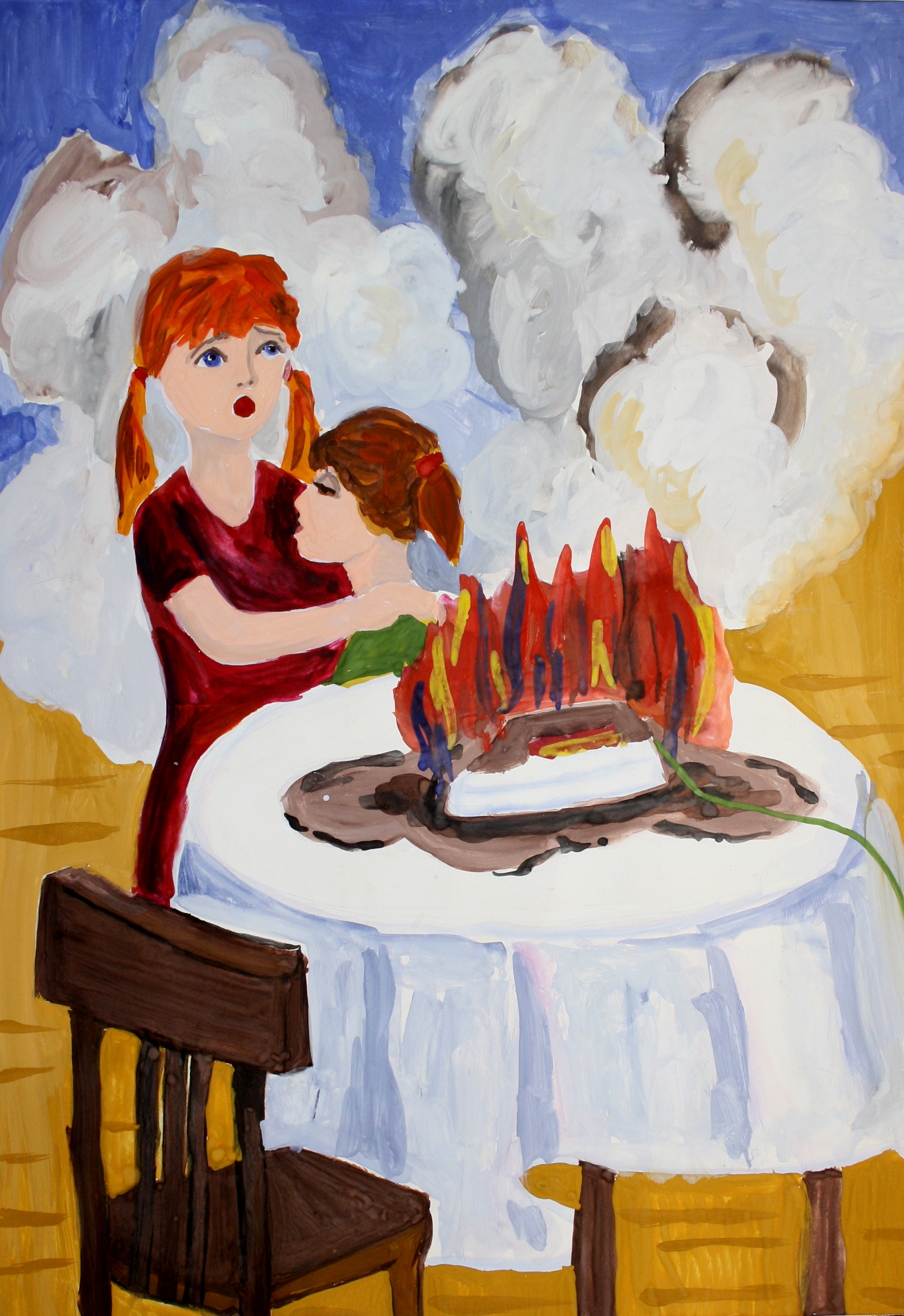 «Дети дома одни», бумага, гуашь, 30.5x43, 2009